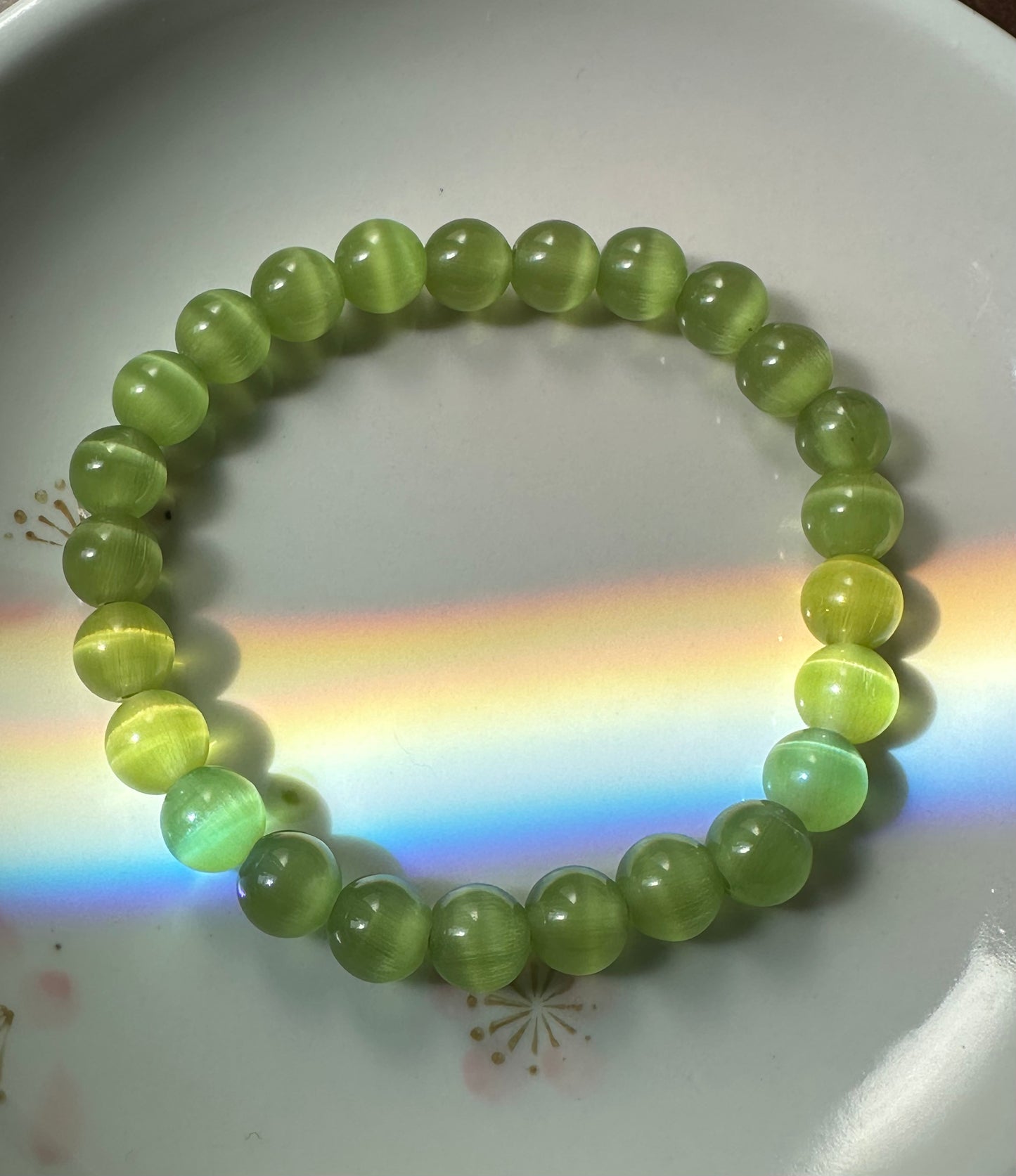 Green Apple Cats-Eye Bracelet