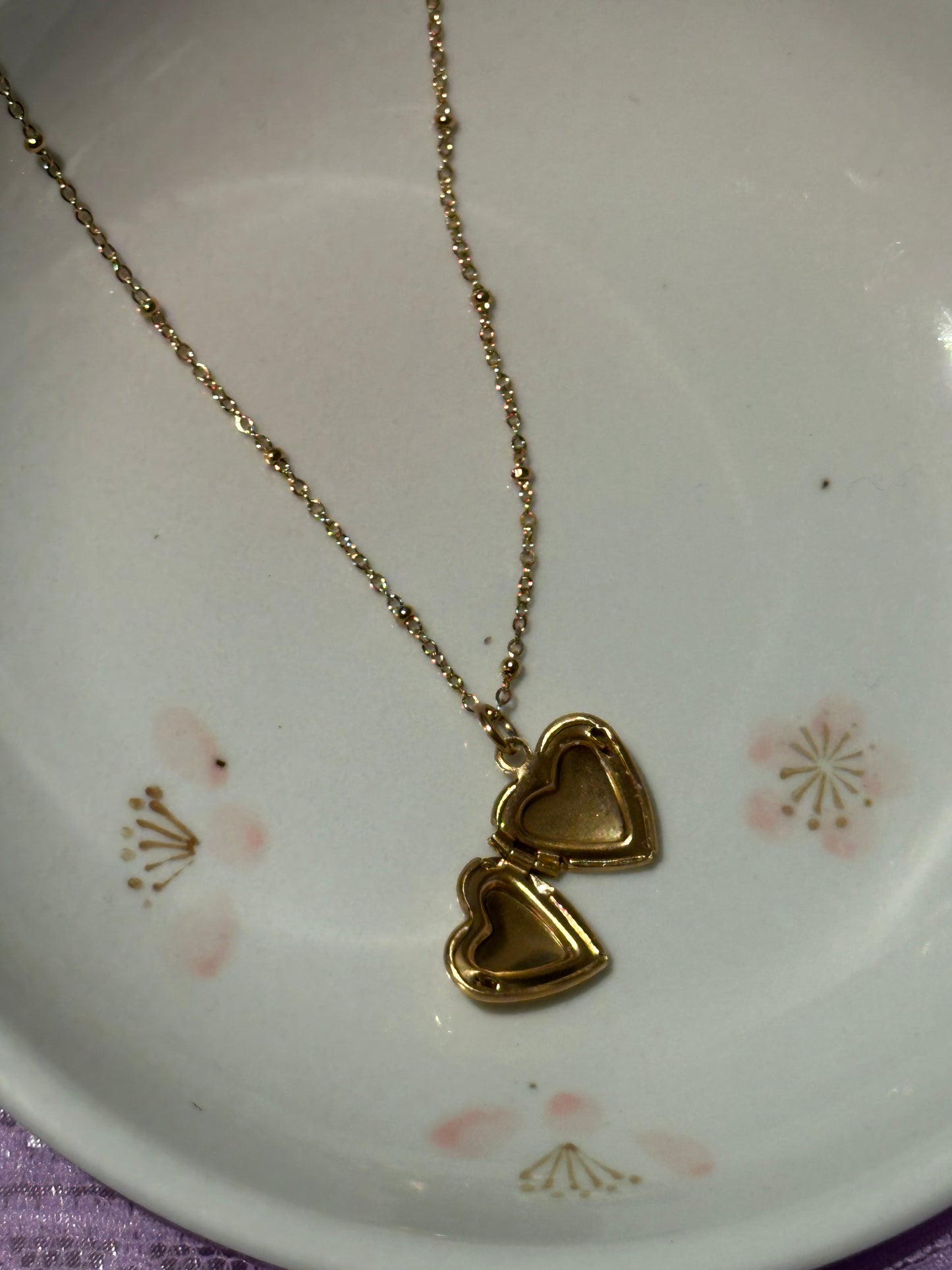 Bow Engraved Locket Necklaces