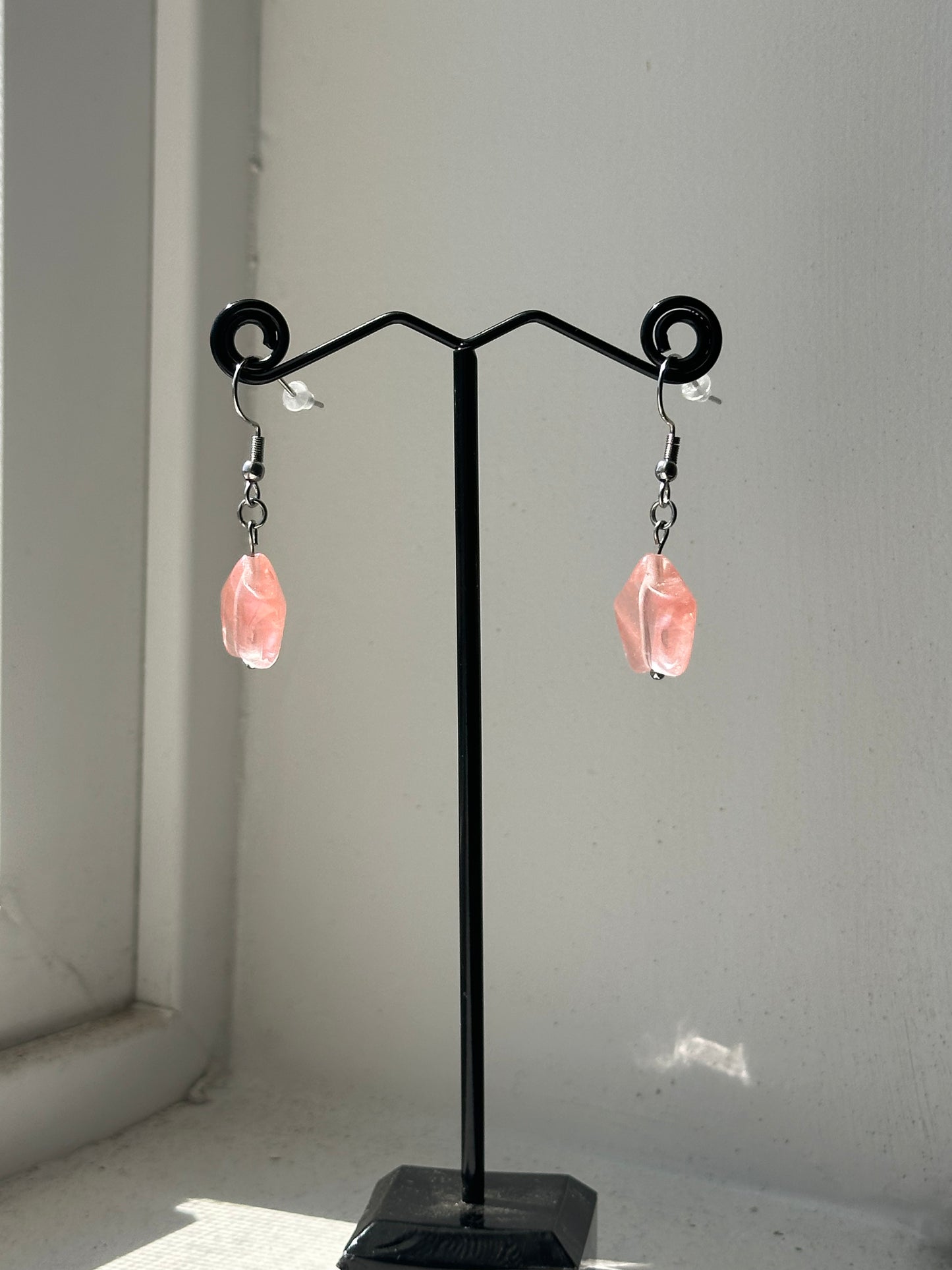 Cherry Quartz Star Earrings
