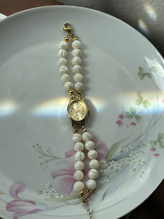 Beaded Mother of Pearl Watch