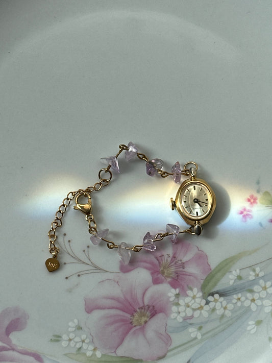 Beaded Amethyst Chip Bracelet