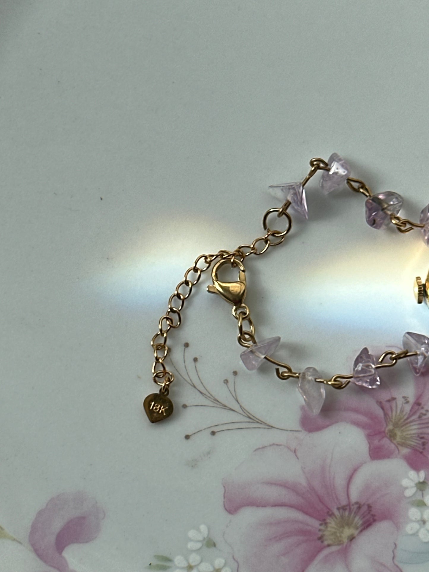 Beaded Amethyst Chip Bracelet