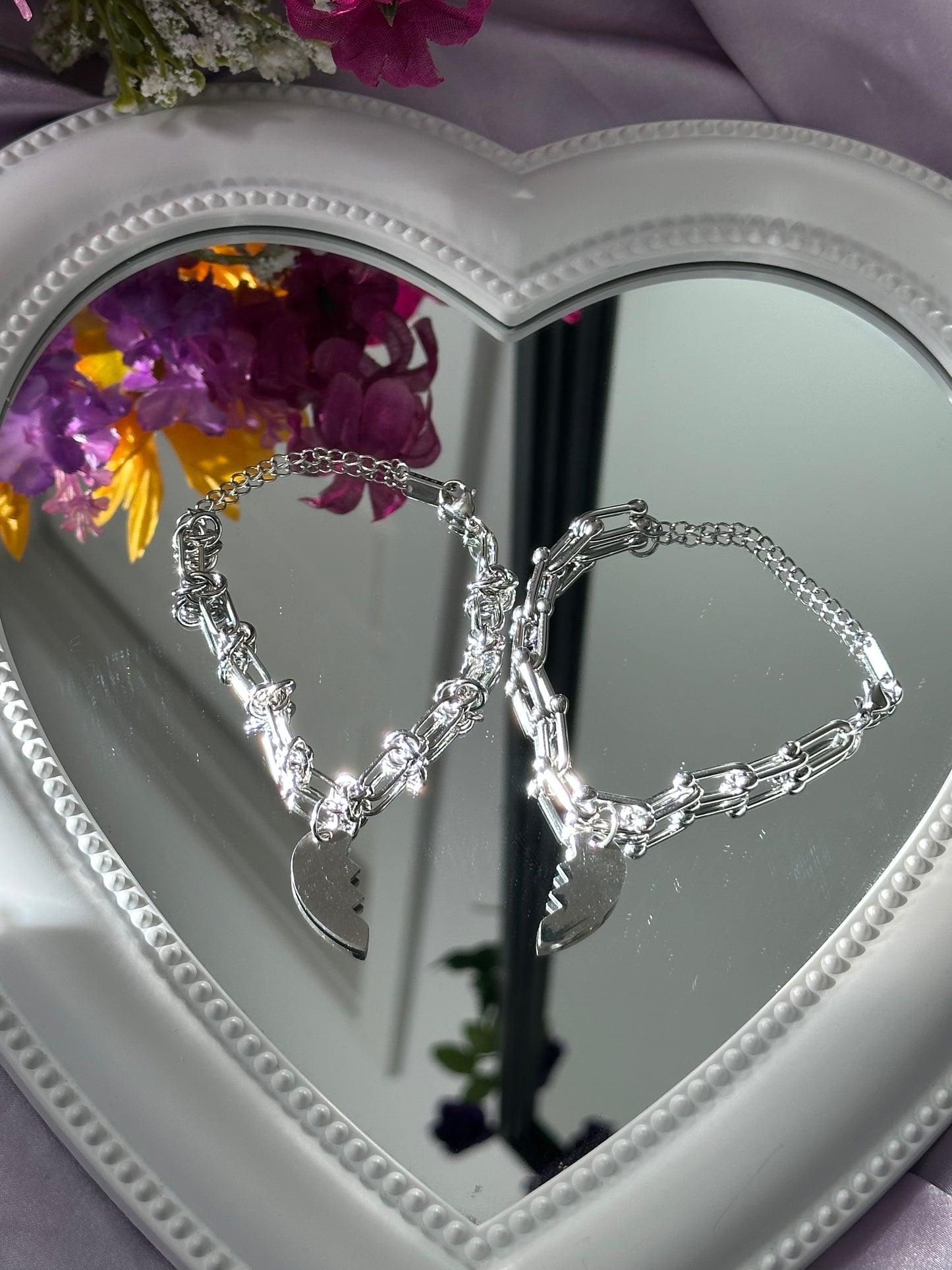Piece of My Heart Couples Bracelet Set