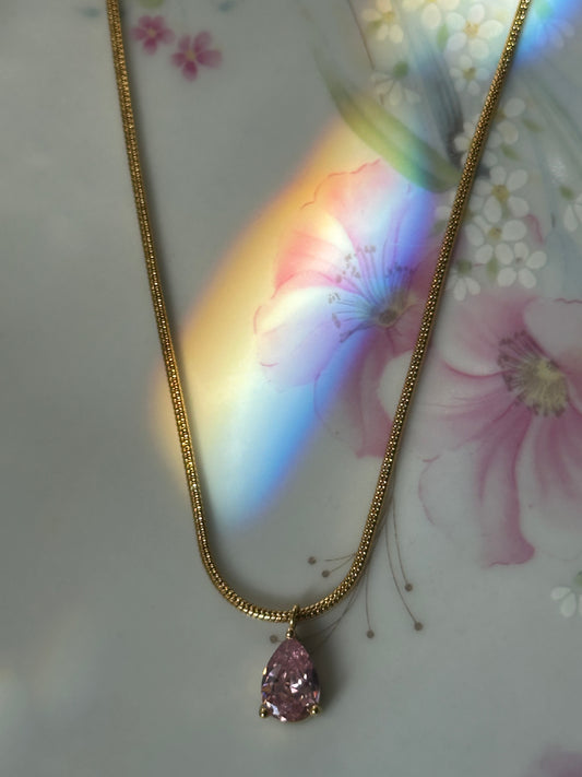 Gem Drop Crystal Necklace