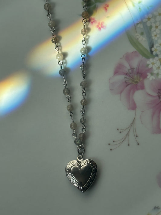 Labradorite Gemstone Locket Necklace