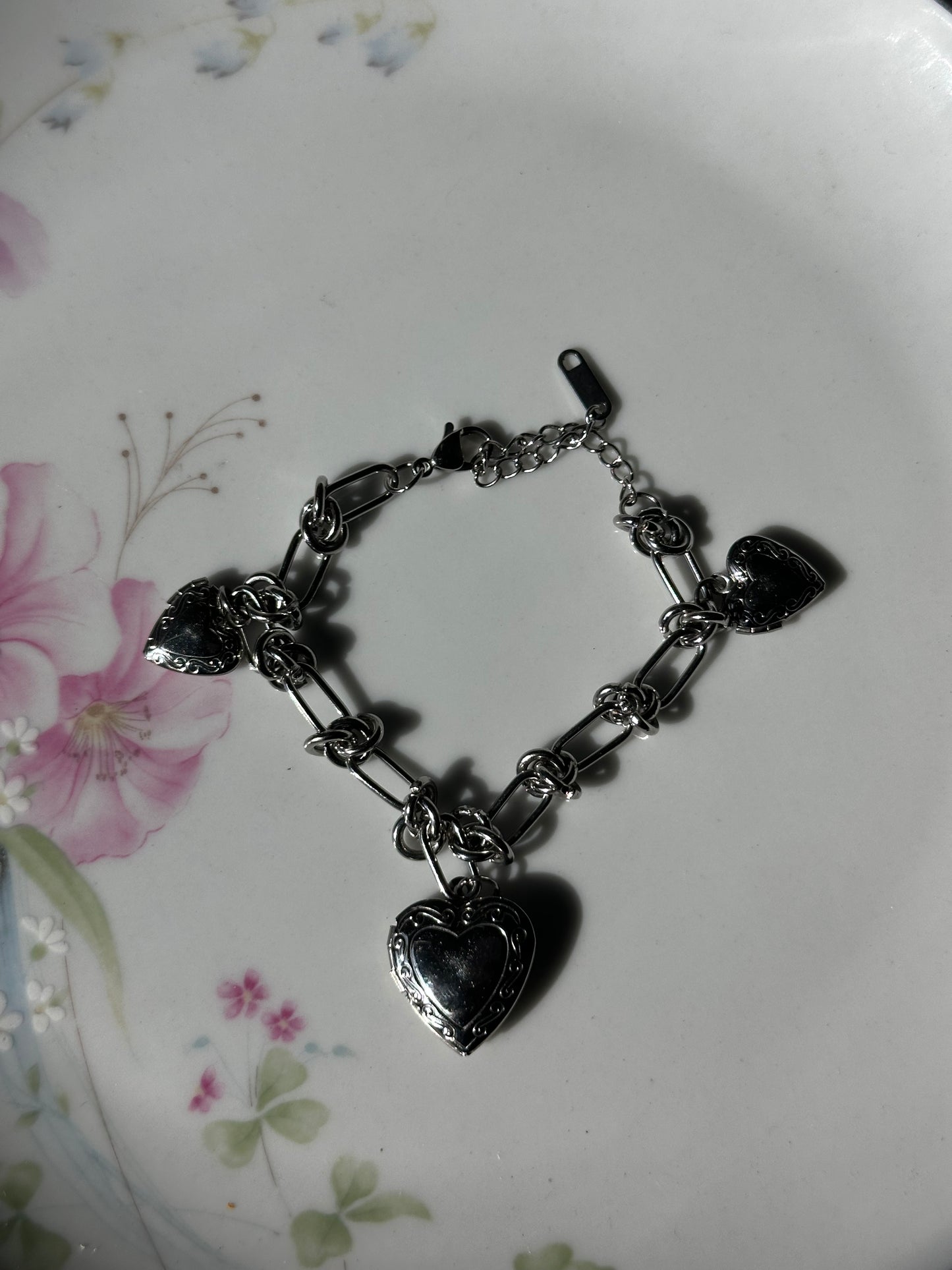 Silver Locket Charm Bracelet