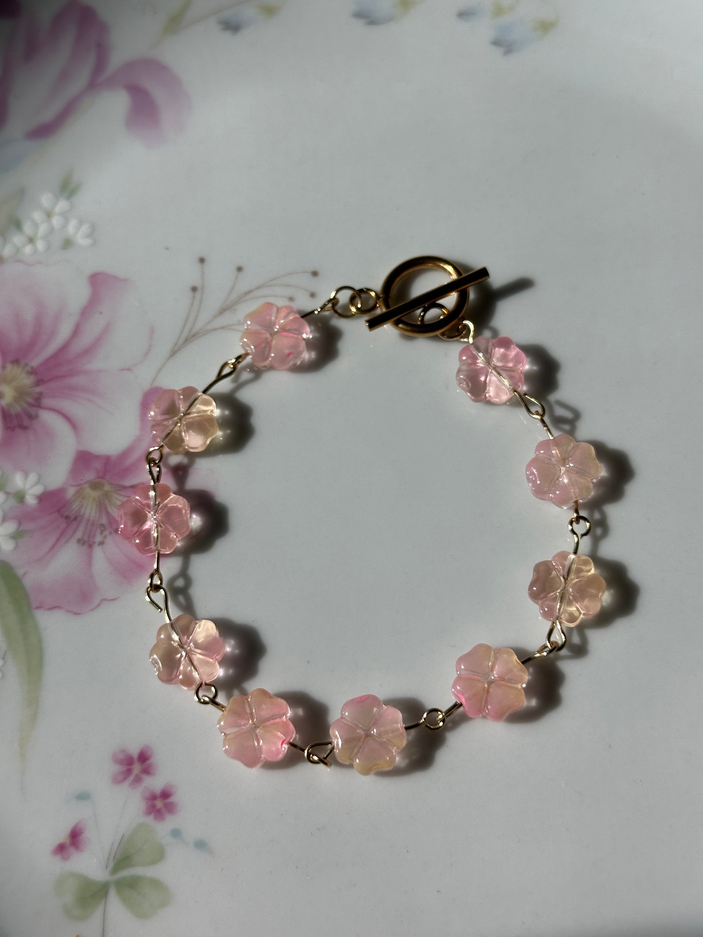 Pink Blossom Link Bracelet