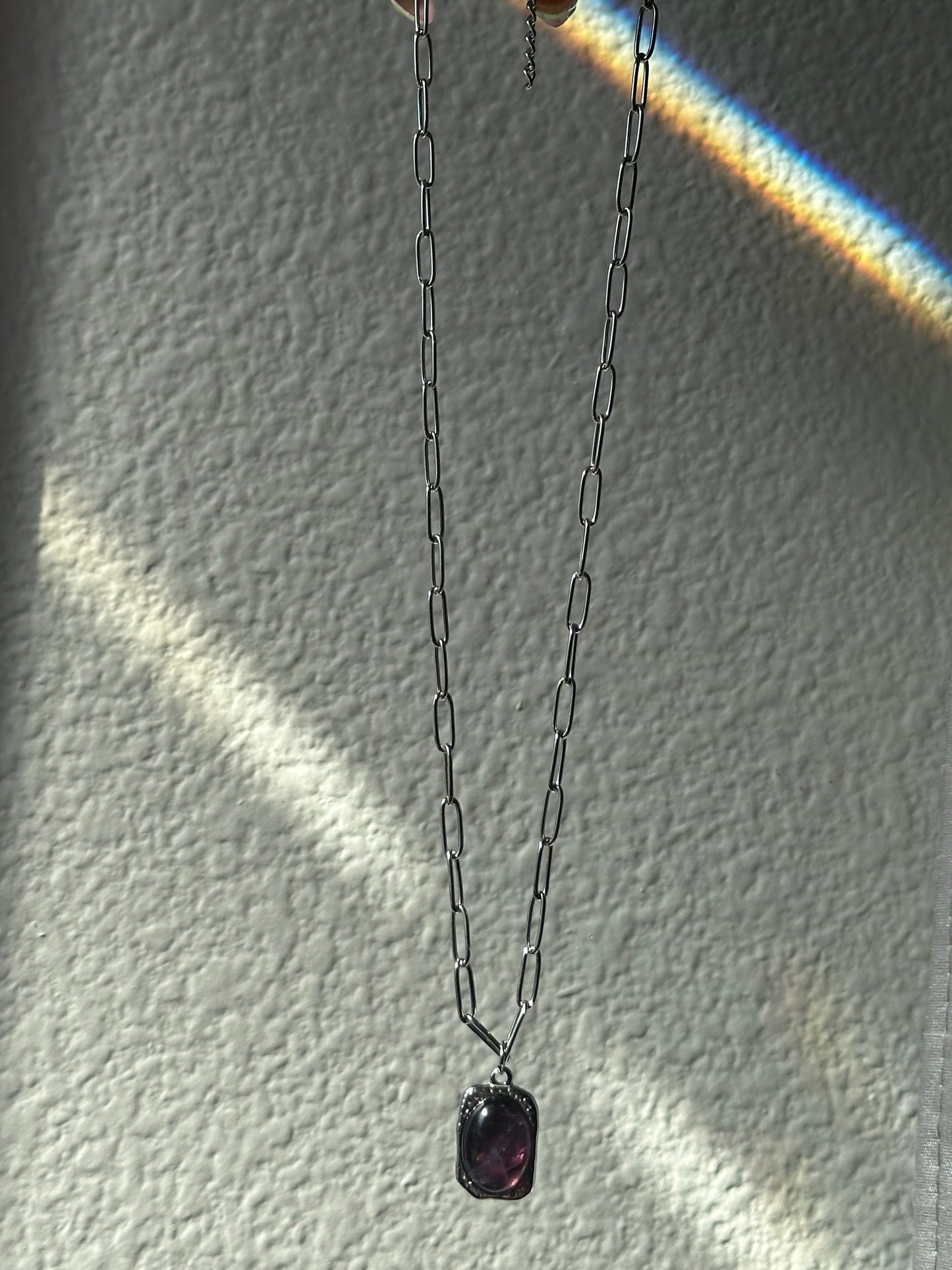 Amethyst Paperclip Chain Necklace