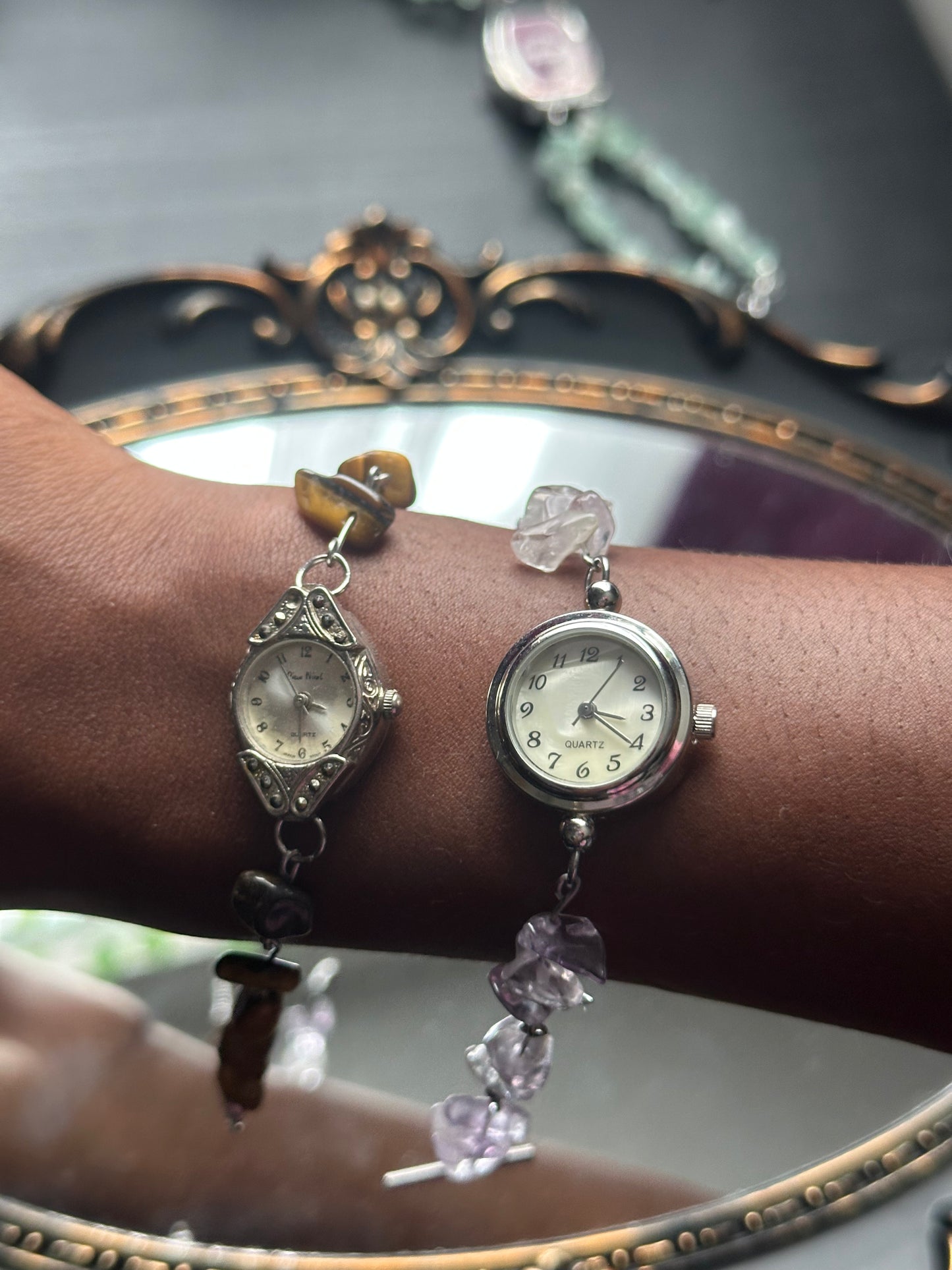 Tiger Eye Chip Bead Watch