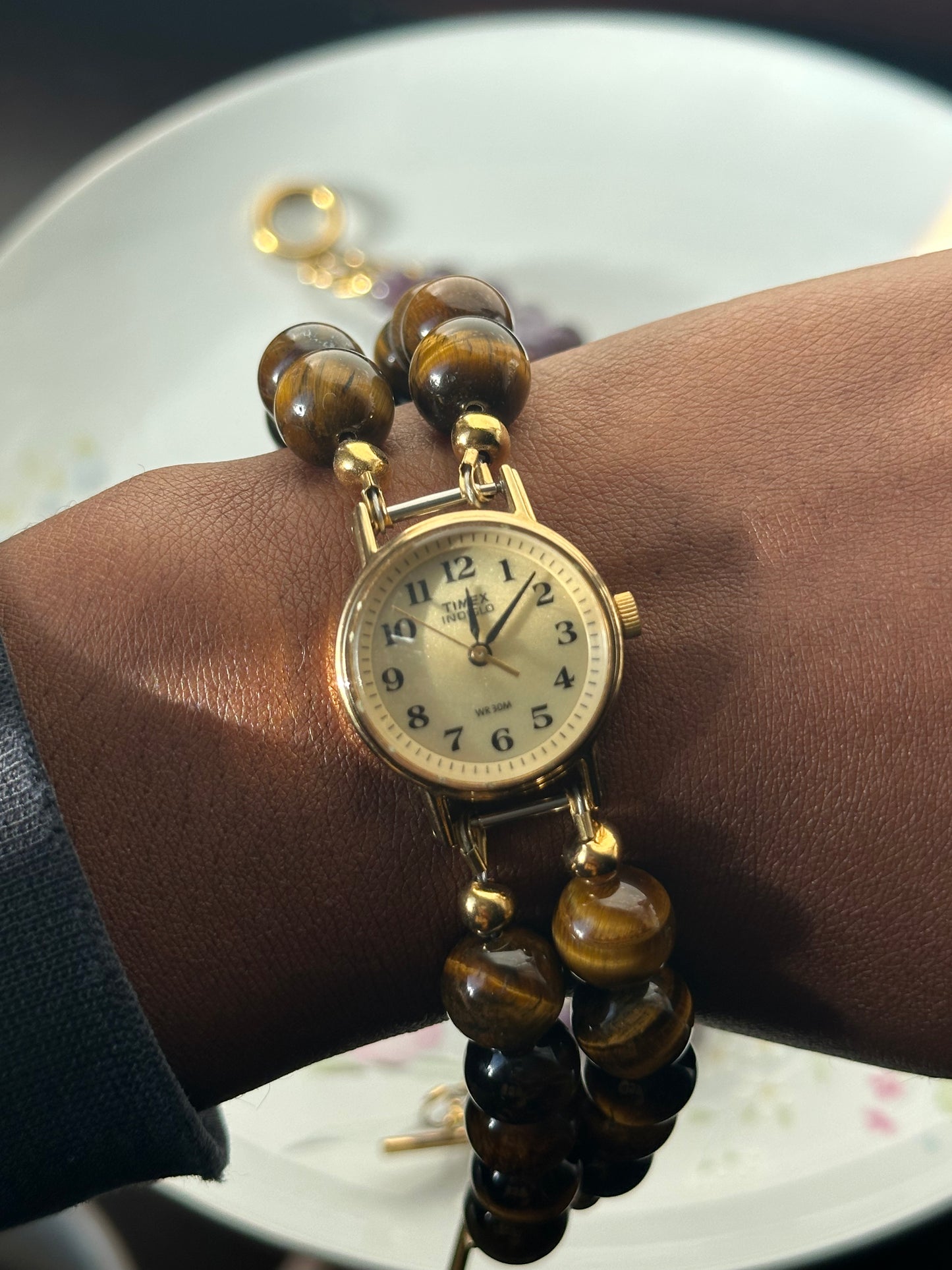 Tiger Eye Beaded Watch