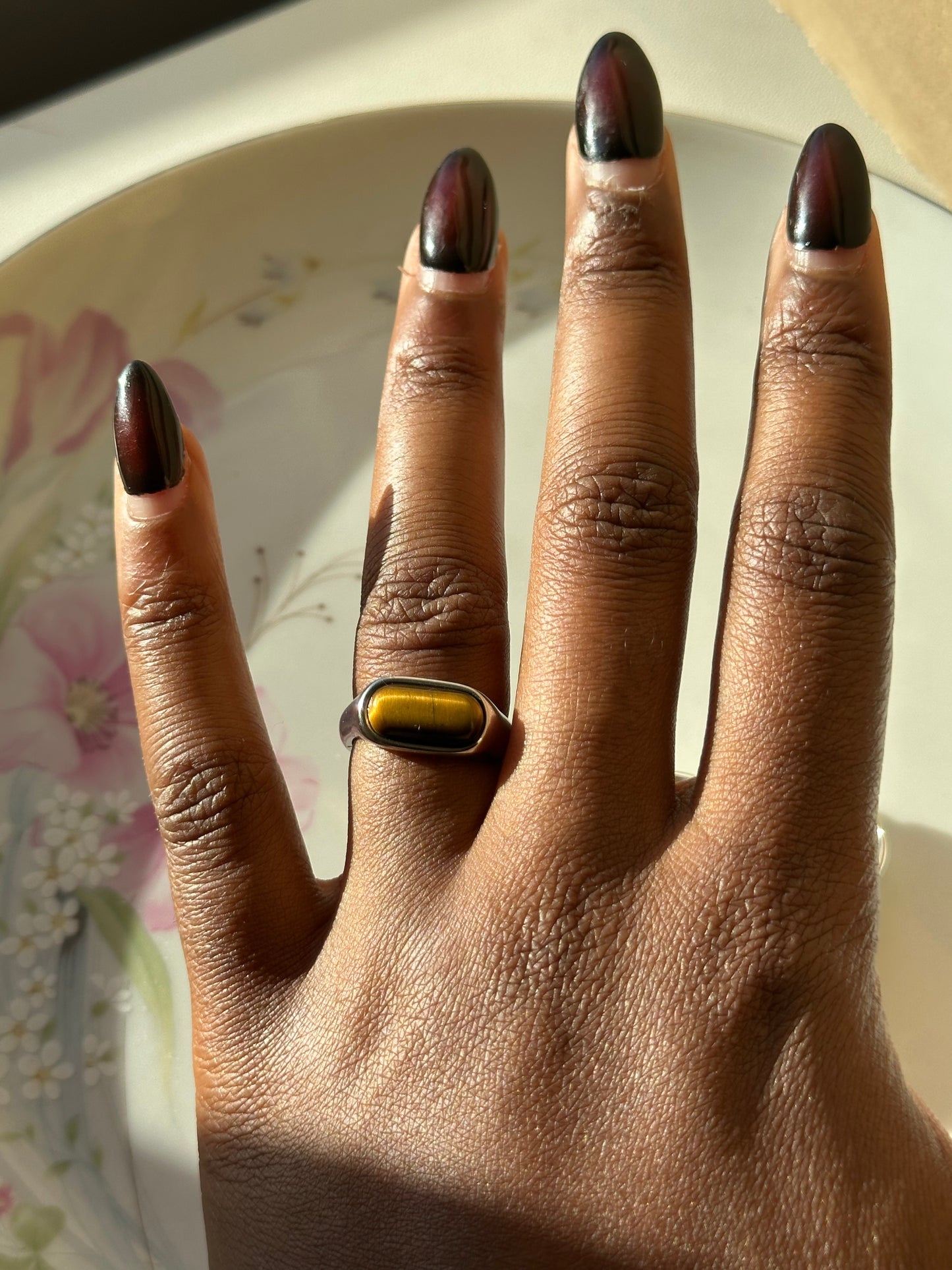 Tiger Eye Square Ring