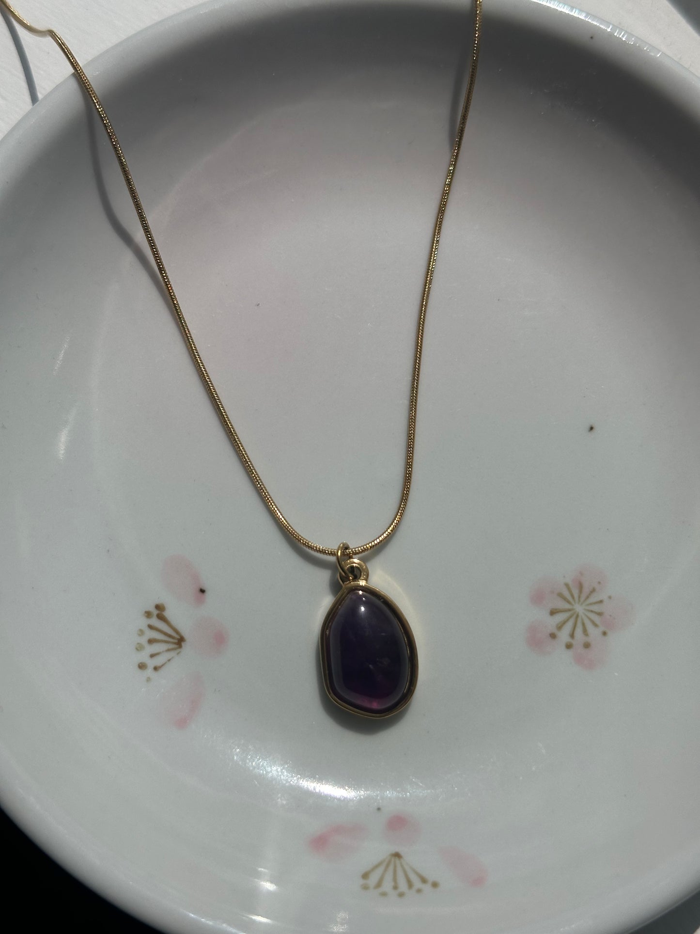 Amethyst Drop Necklace