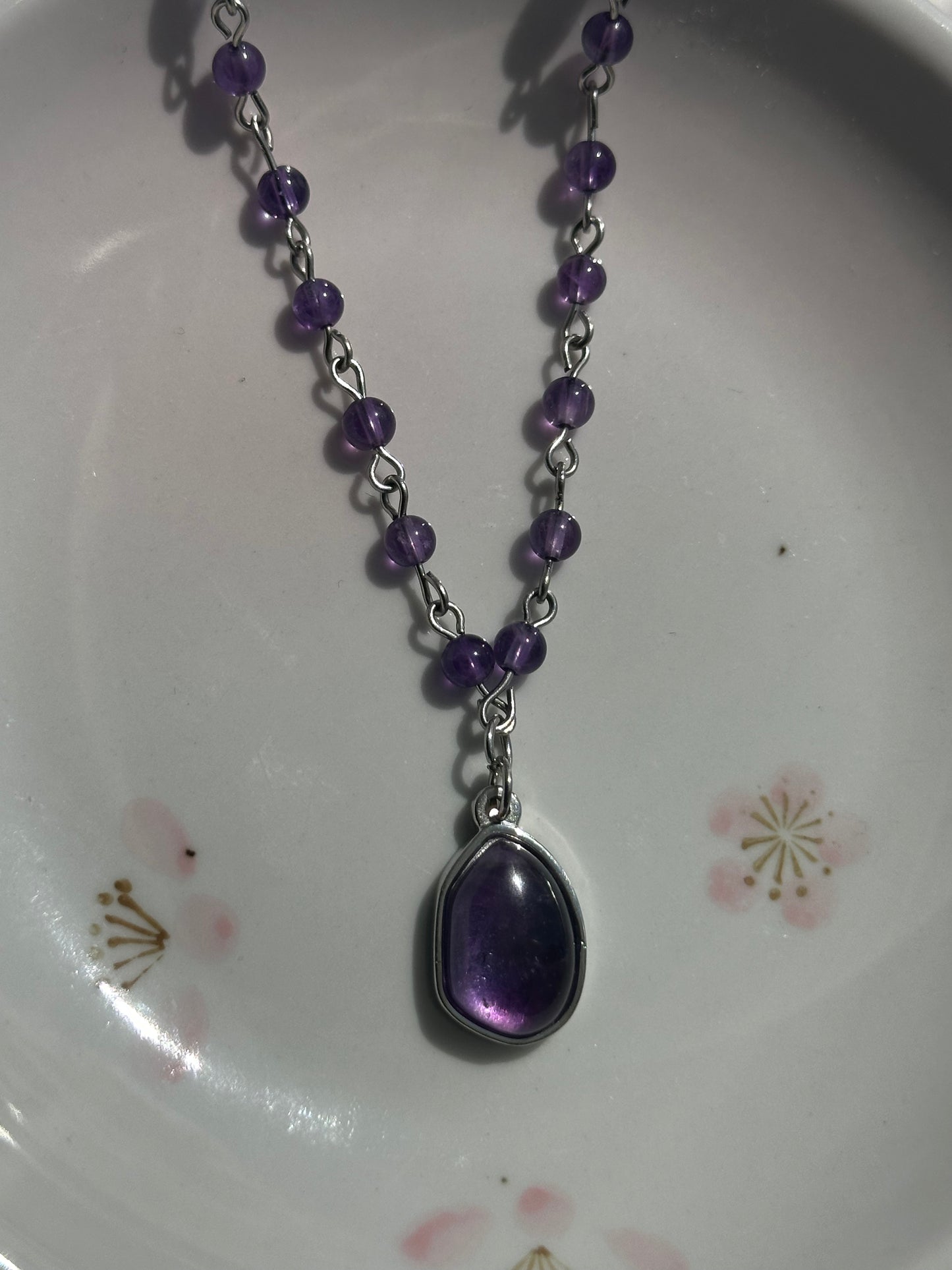 Amethyst Drop Necklace