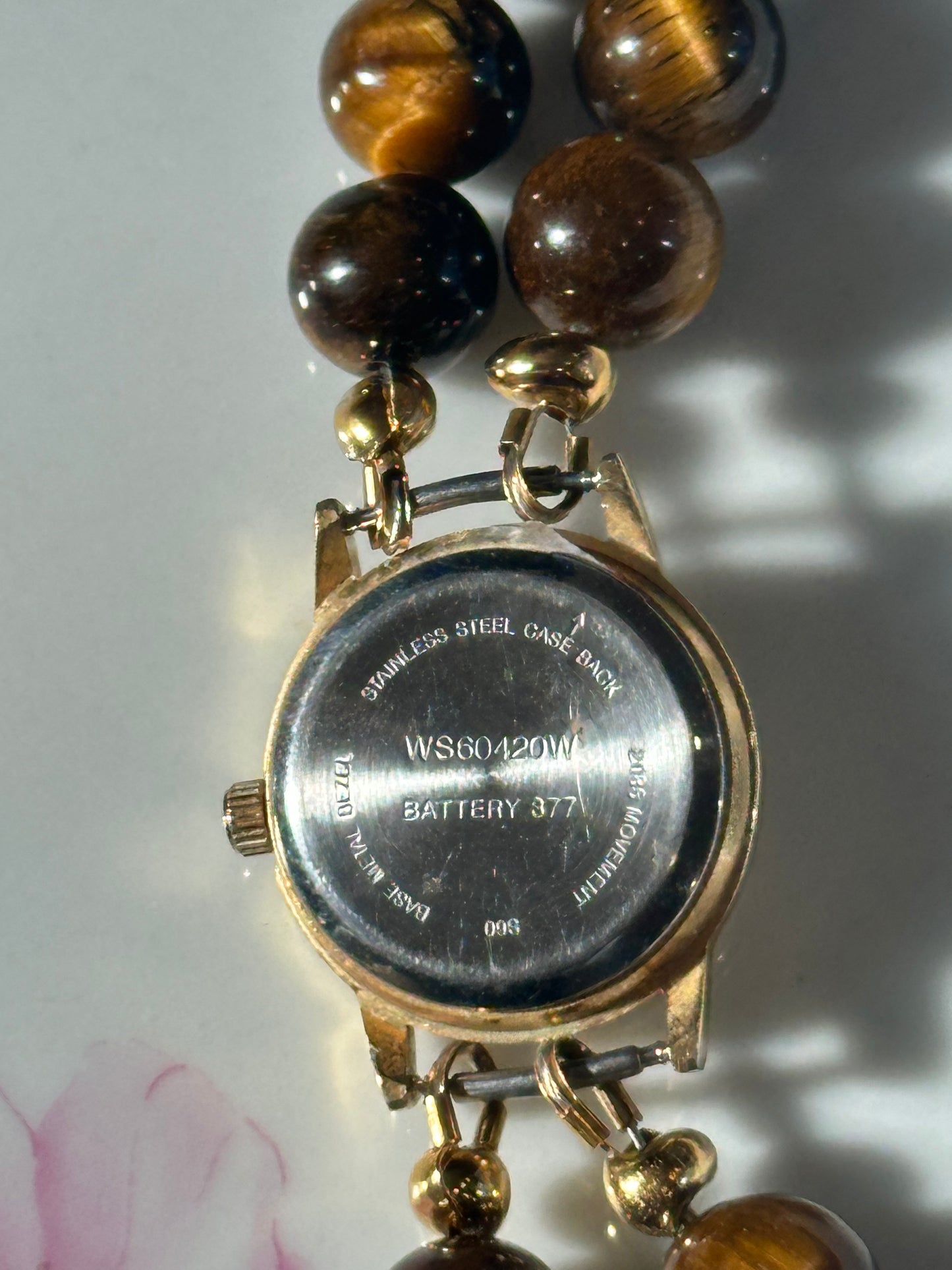 Tiger Eye Round Beaded Watch