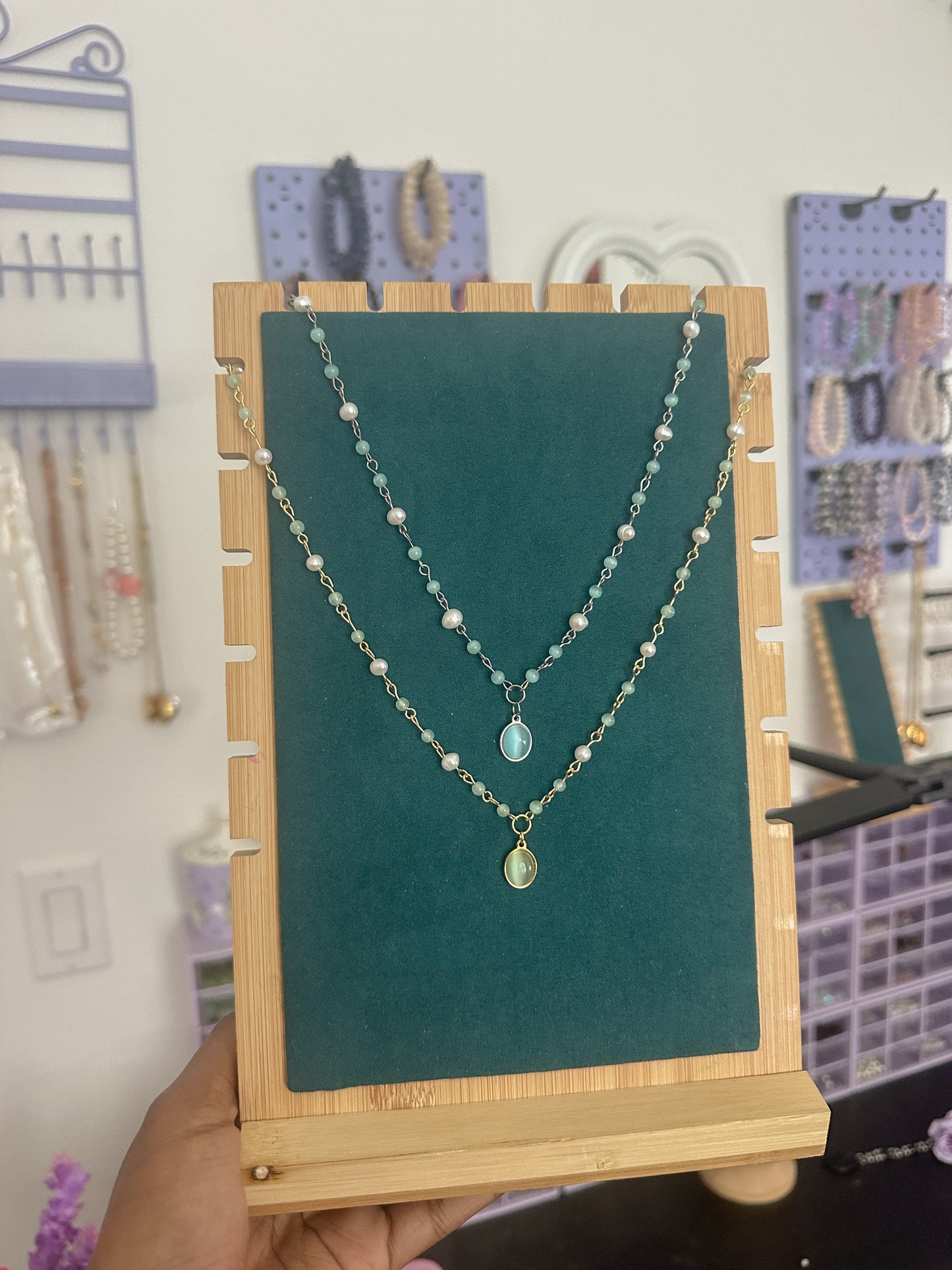 Ocean Drop Cats Eye Necklace