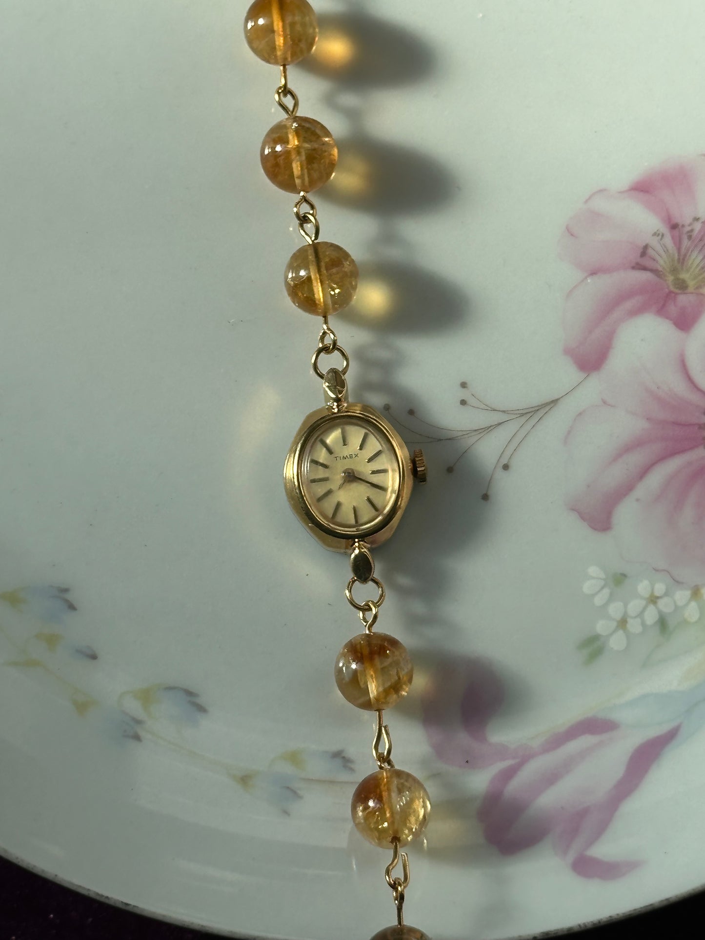 Citrine Crystal Beaded watch