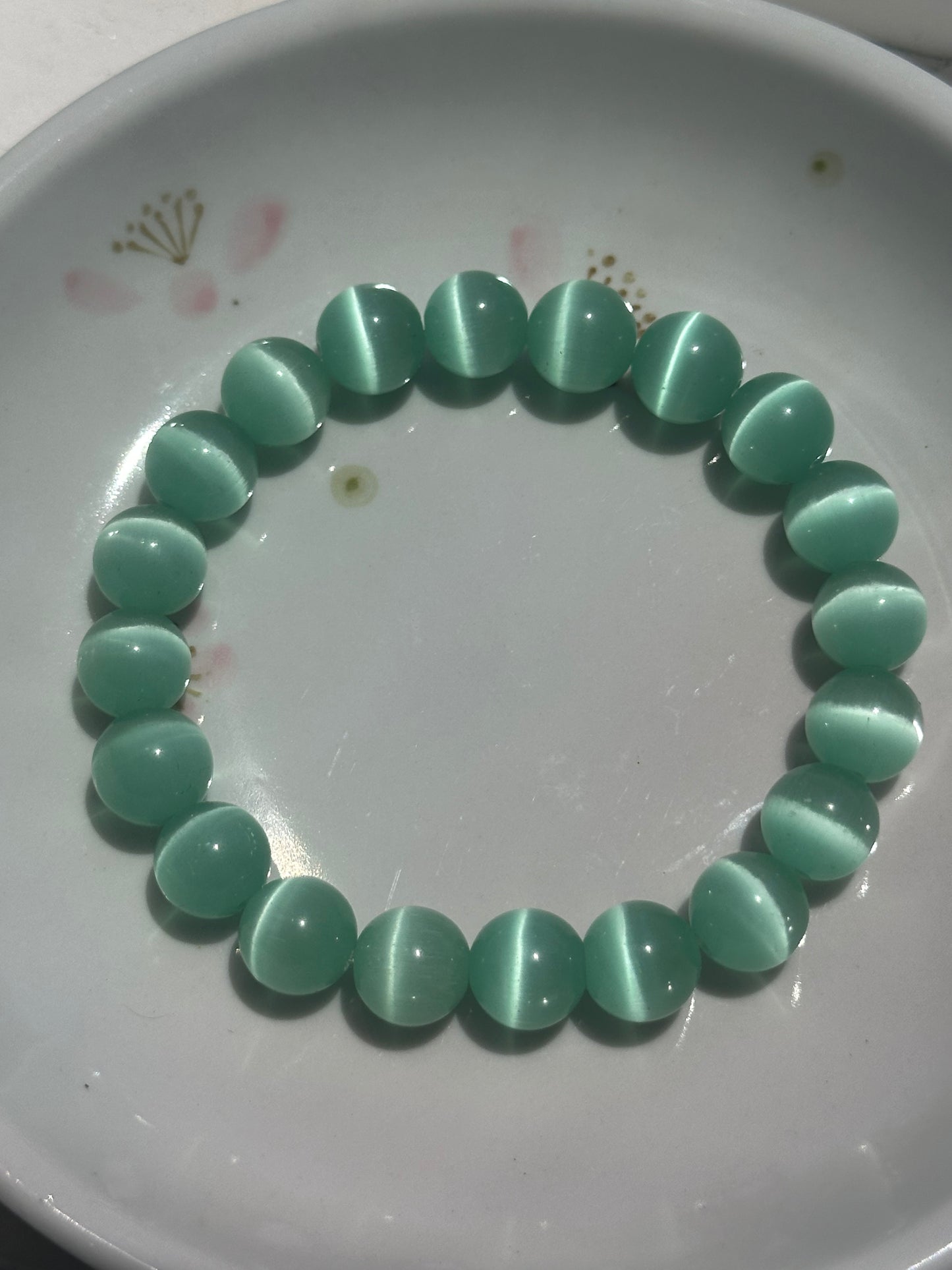 Teal Cats Eye Bracelet