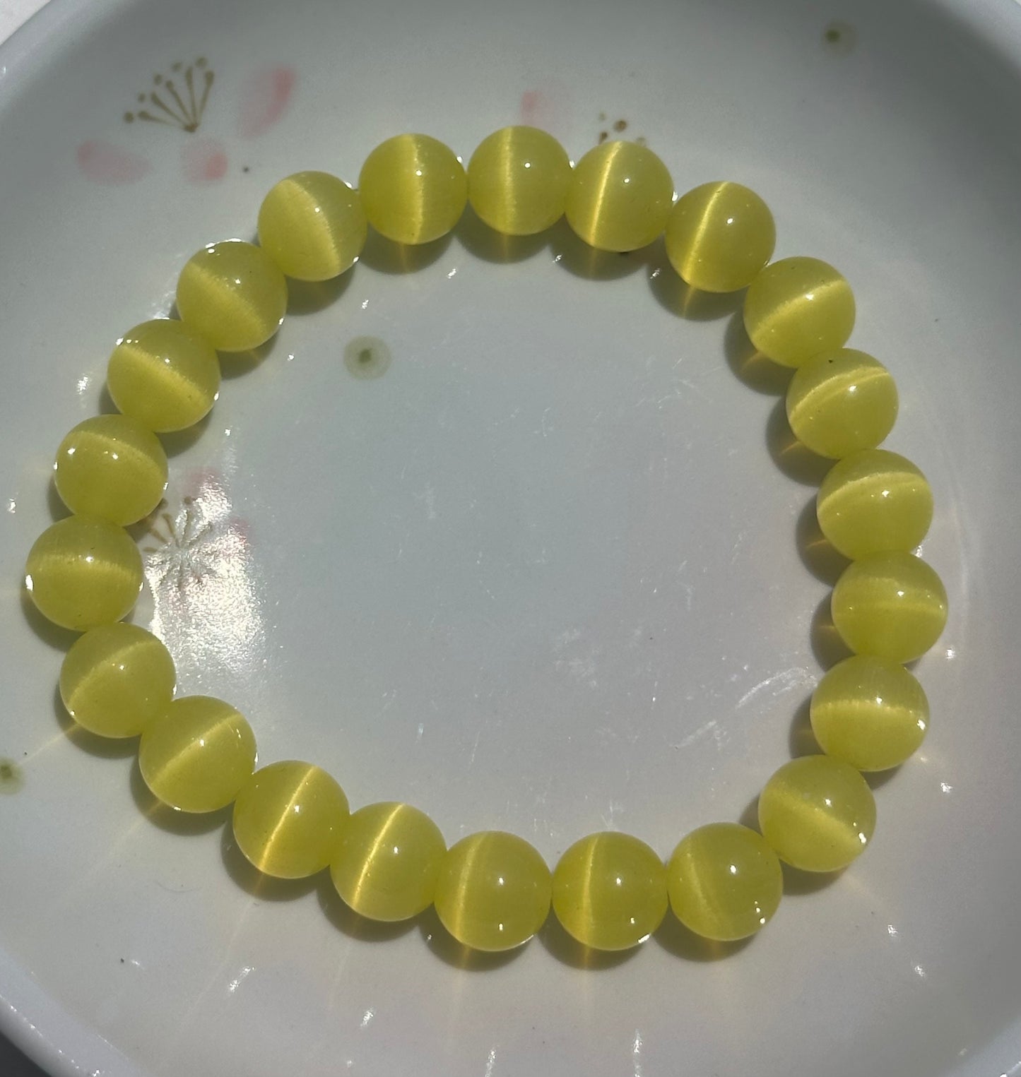 Yellow Cats Eye Bracelet