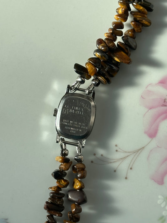 Beaded Tiger's Eye 2 Strand Watch
