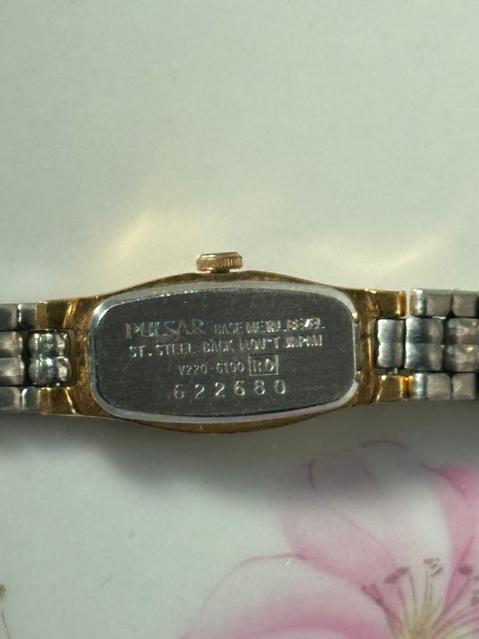 Mixed Metal Pulsar Watch (Needs Repaired Clasp and Battery)