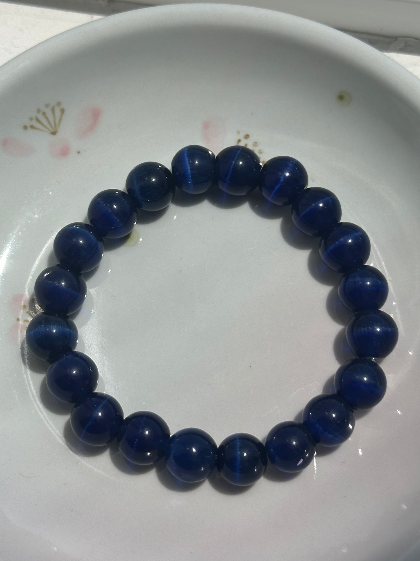 Dark Blue Cats Eye Bracelet