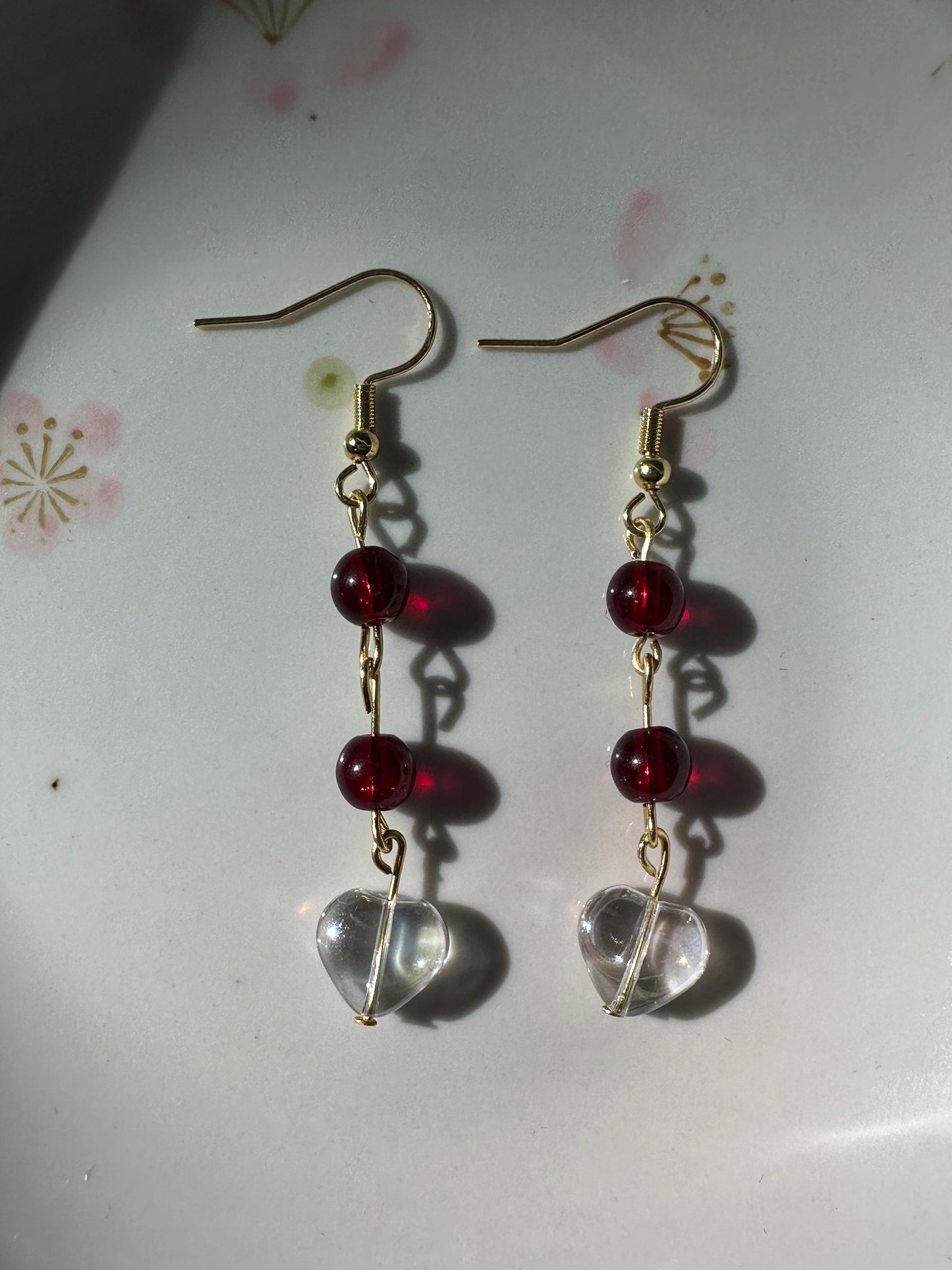 Crystal Heart Drop Earrings