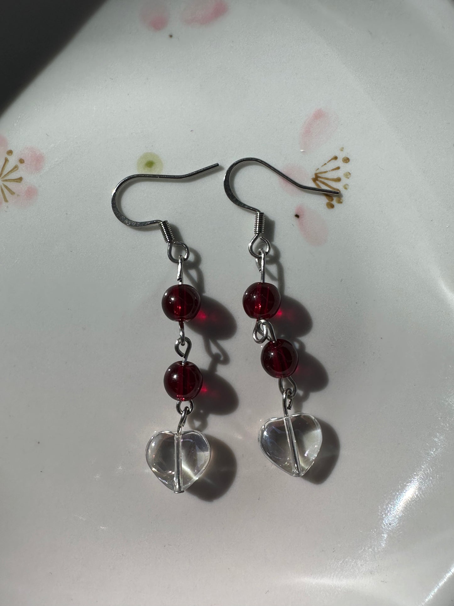 Crystal Heart Drop Earrings