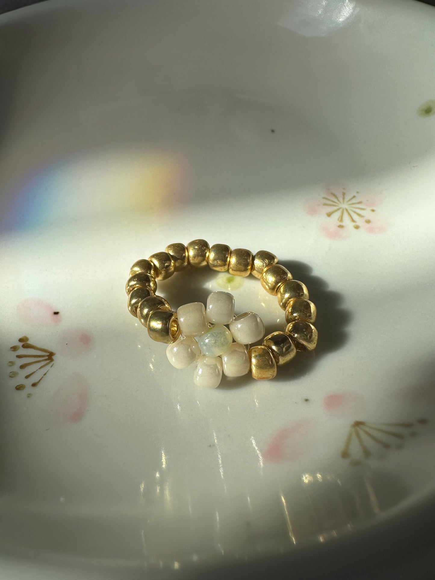 Shining Flower Beaded Ring
