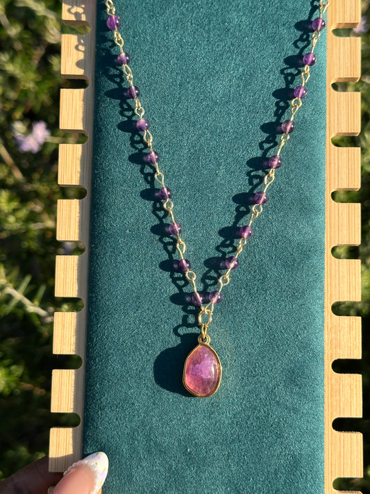 Amethyst Drop Necklace