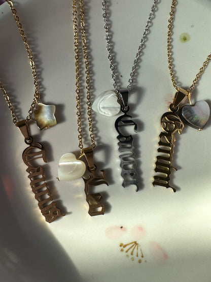 Custom Zodiac Shell Pendant Necklace