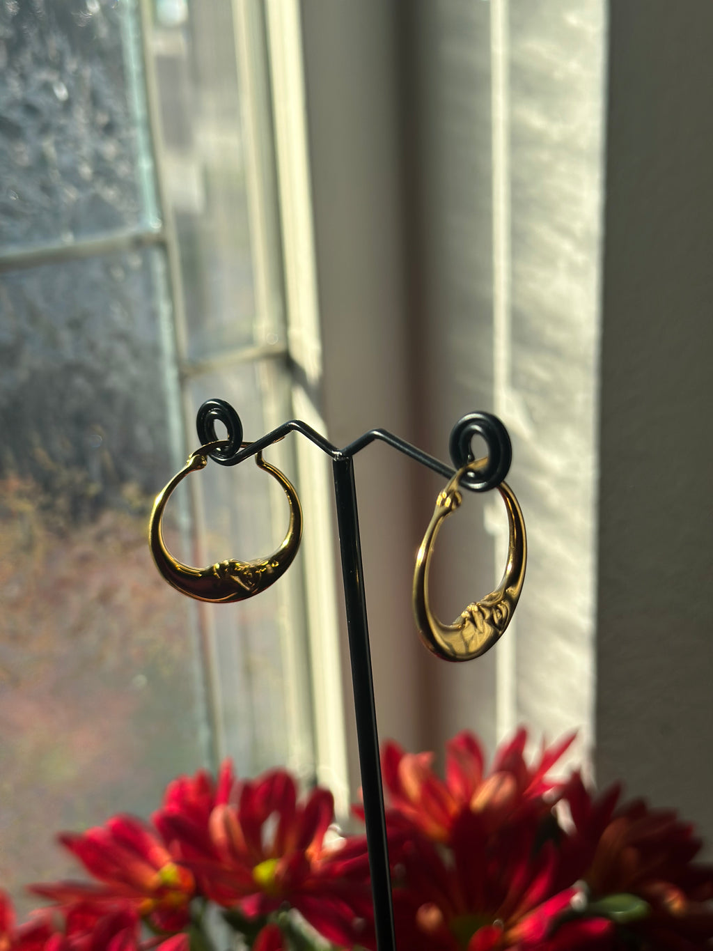 Moon Hoop Earrings