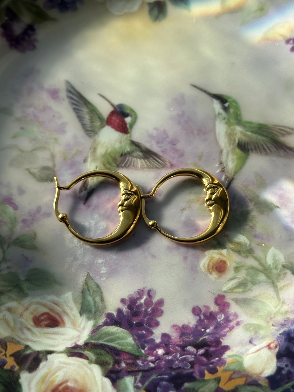 Moon Hoop Earrings