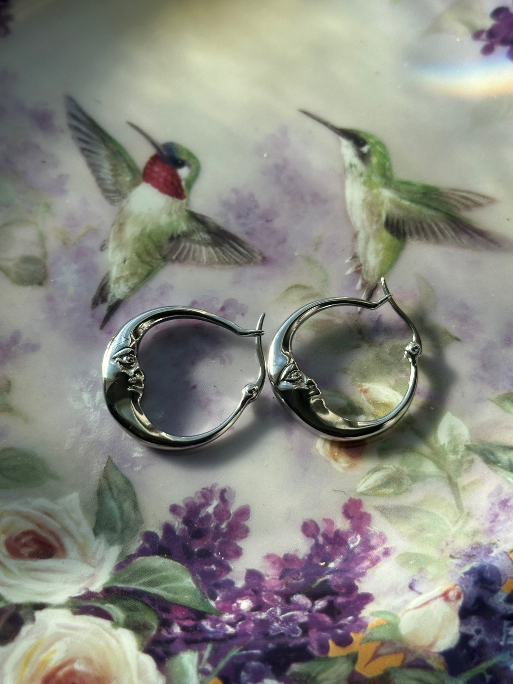 Moon Hoop Earrings