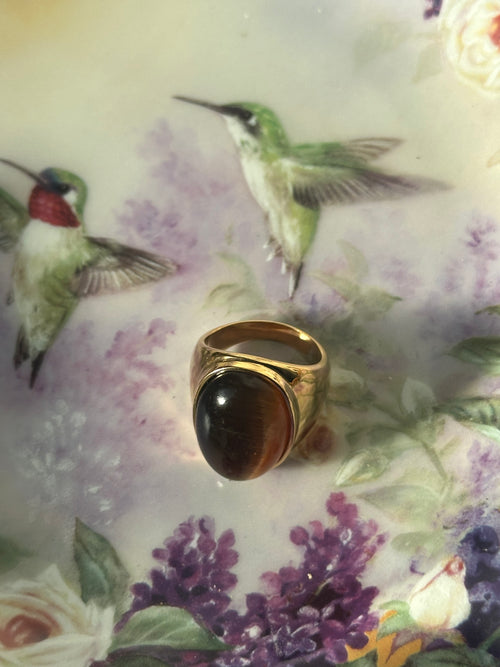 Brown Cat's-Eye Effect Ring