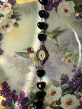 Obsidian Heart Beaded Watch