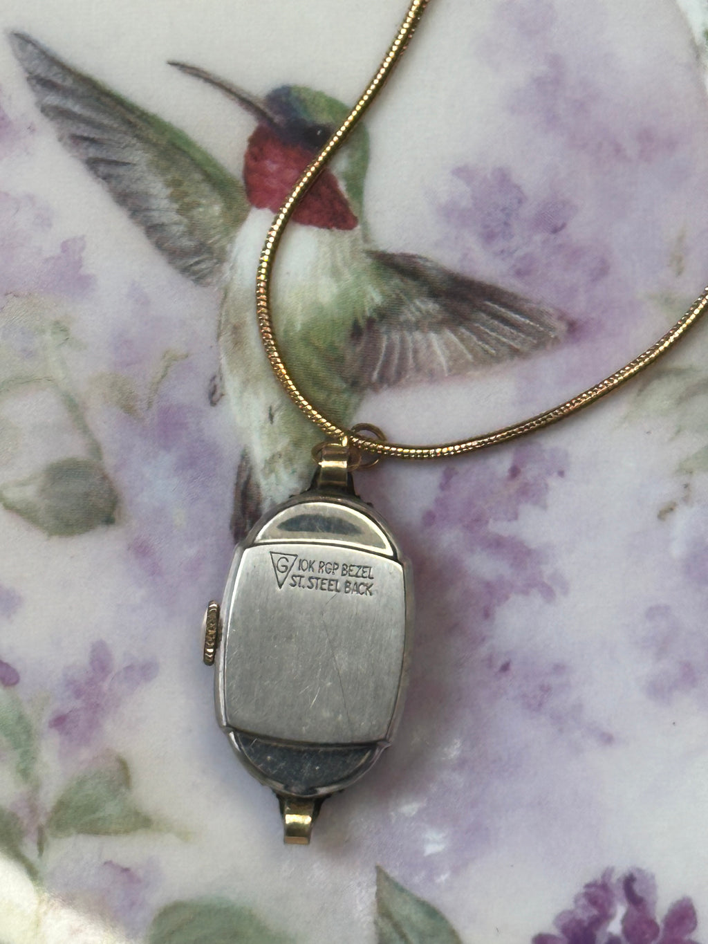 Gold Art Deco Style Watch Neclace