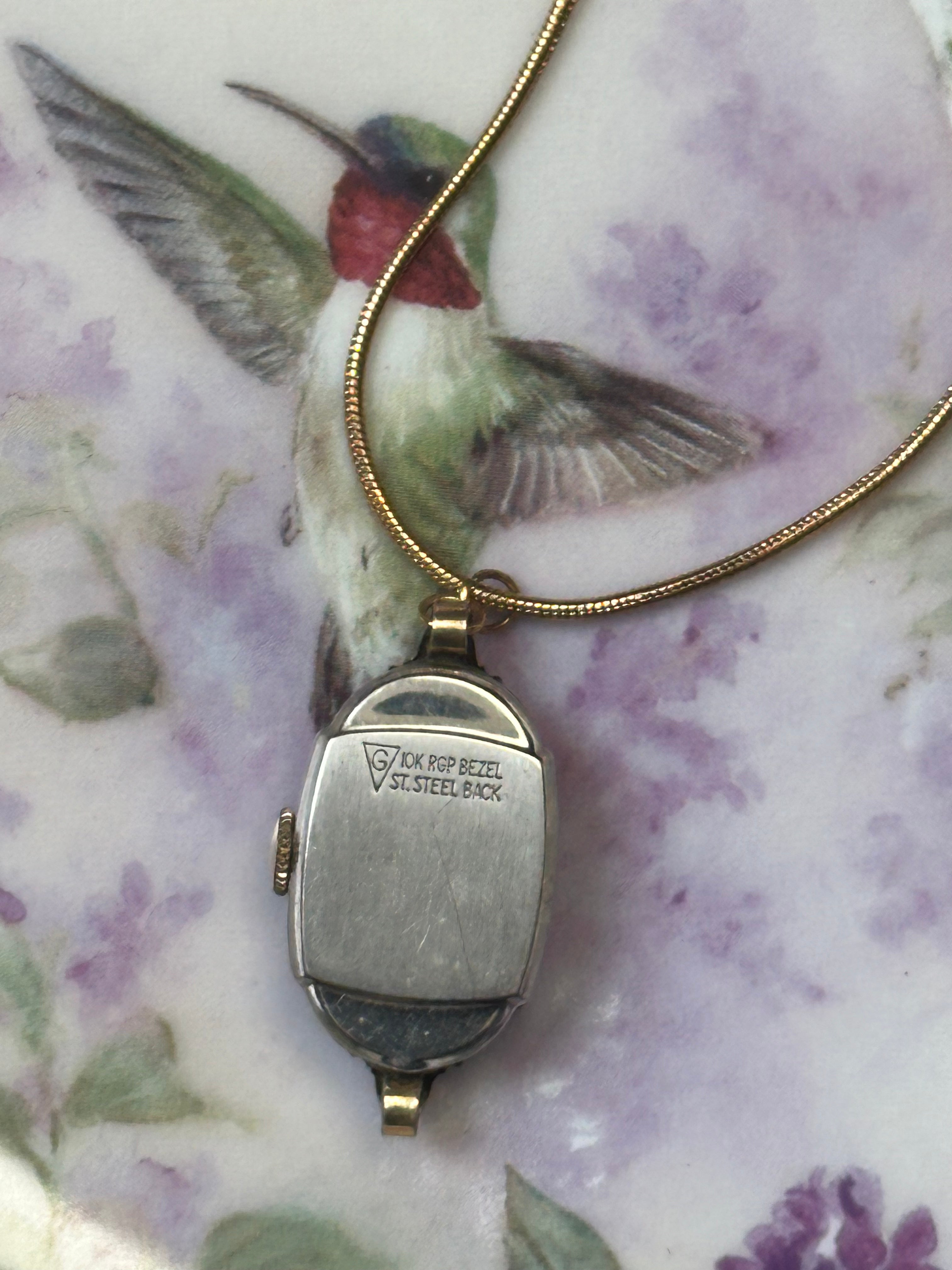 Gold Art Deco Style Watch Neclace