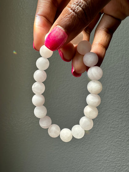 Matte Rose Quartz Gemstone Bracelet