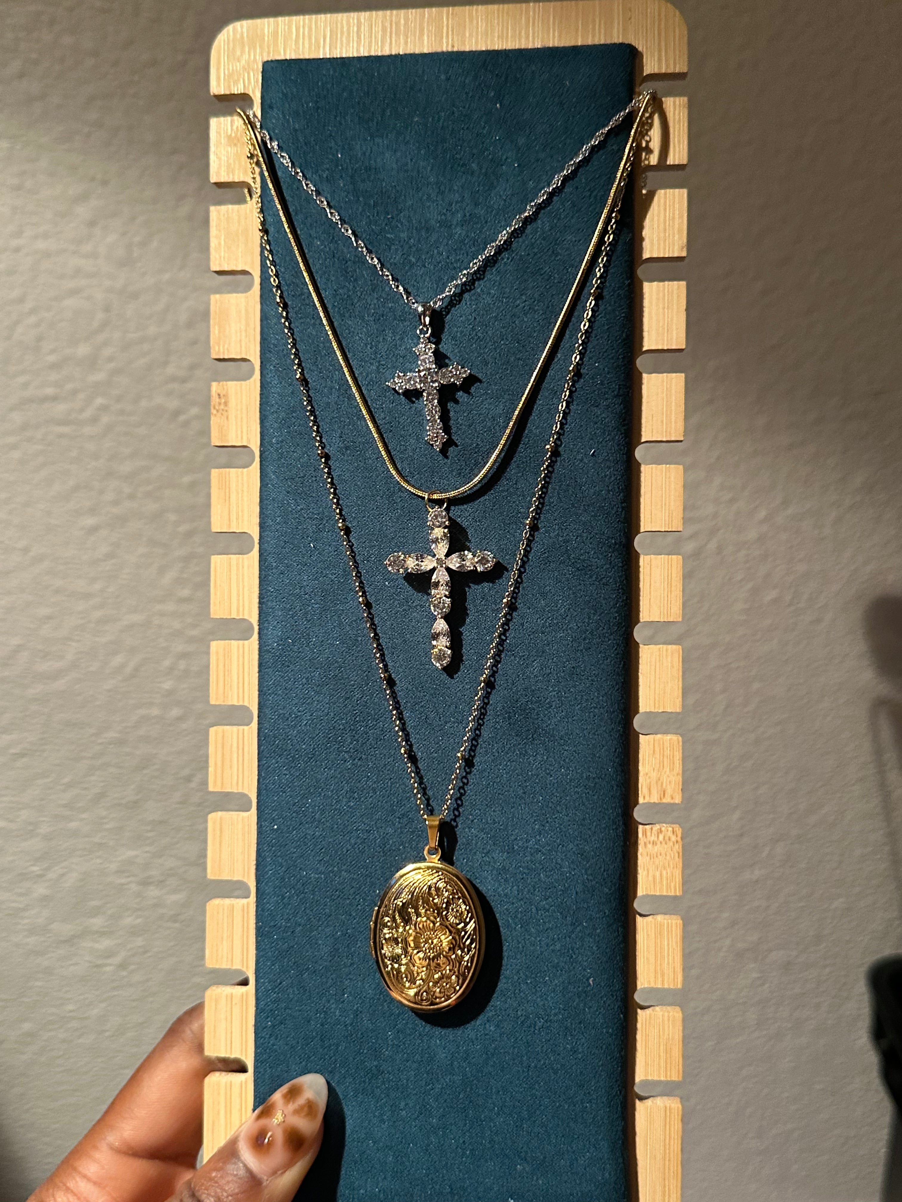 Oval Floral Locket Necklace