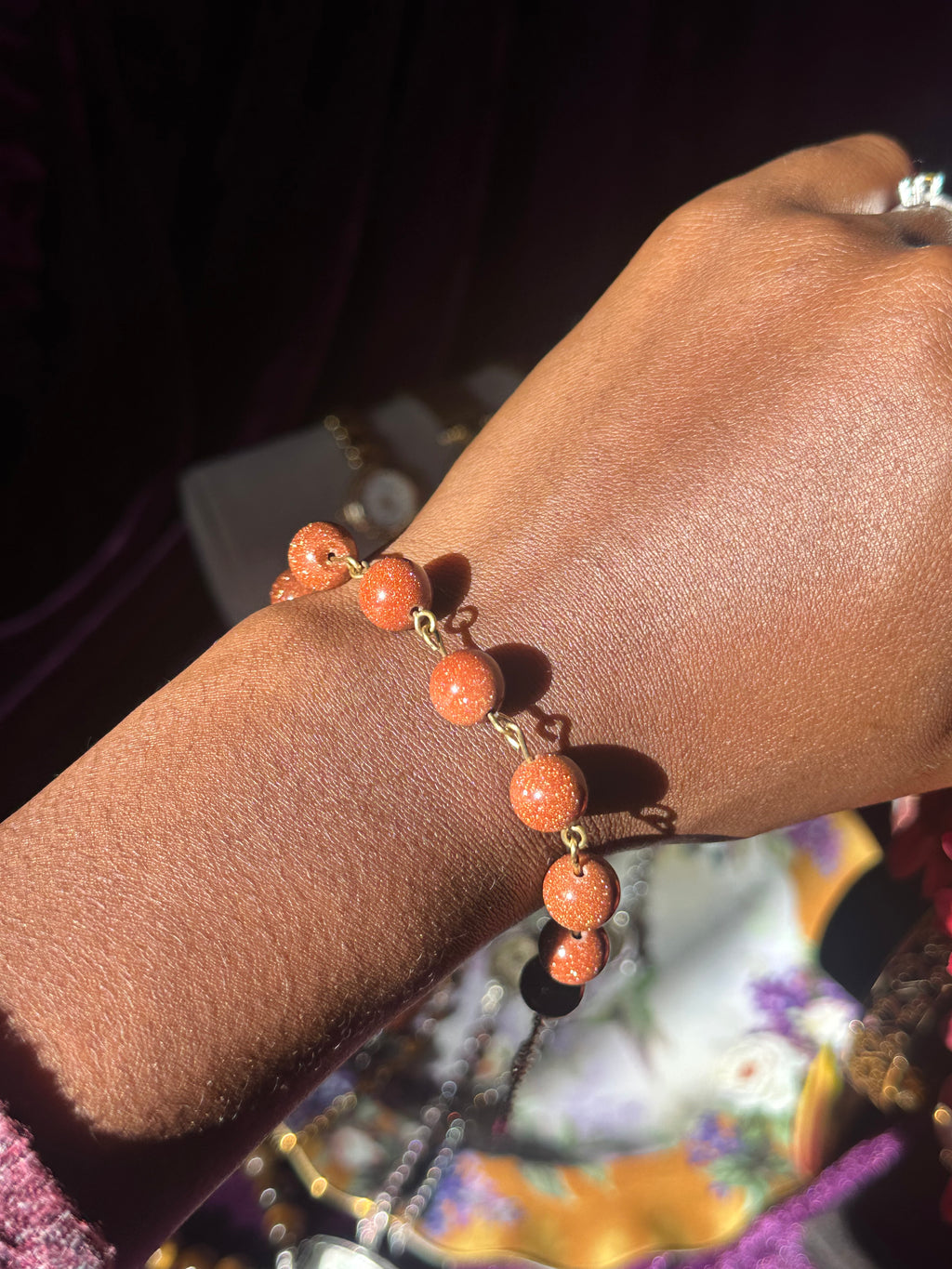 Cinnamon Spice Sandstone Gemstone Bracelet