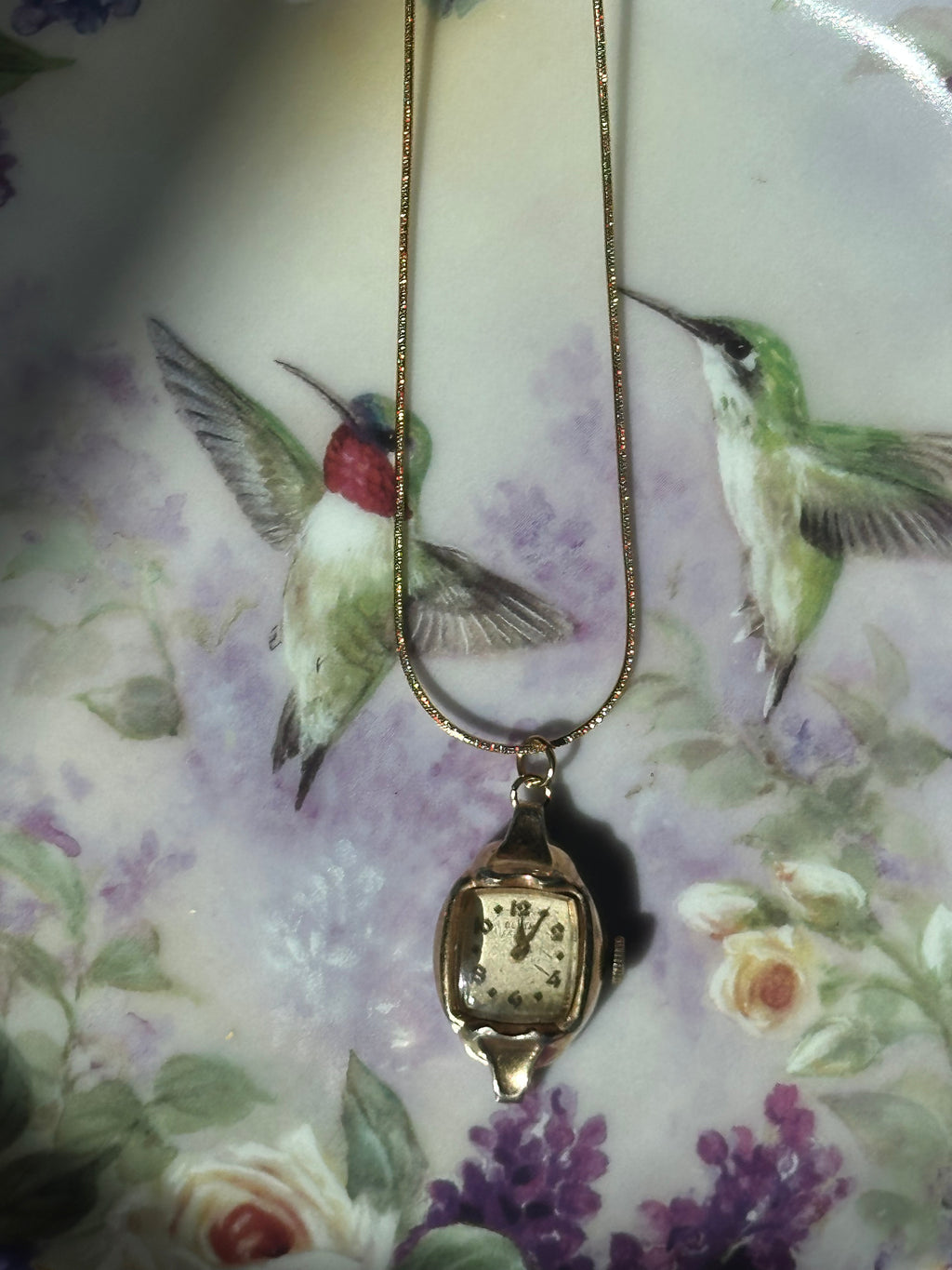 Gold Elgin Watch Necklace