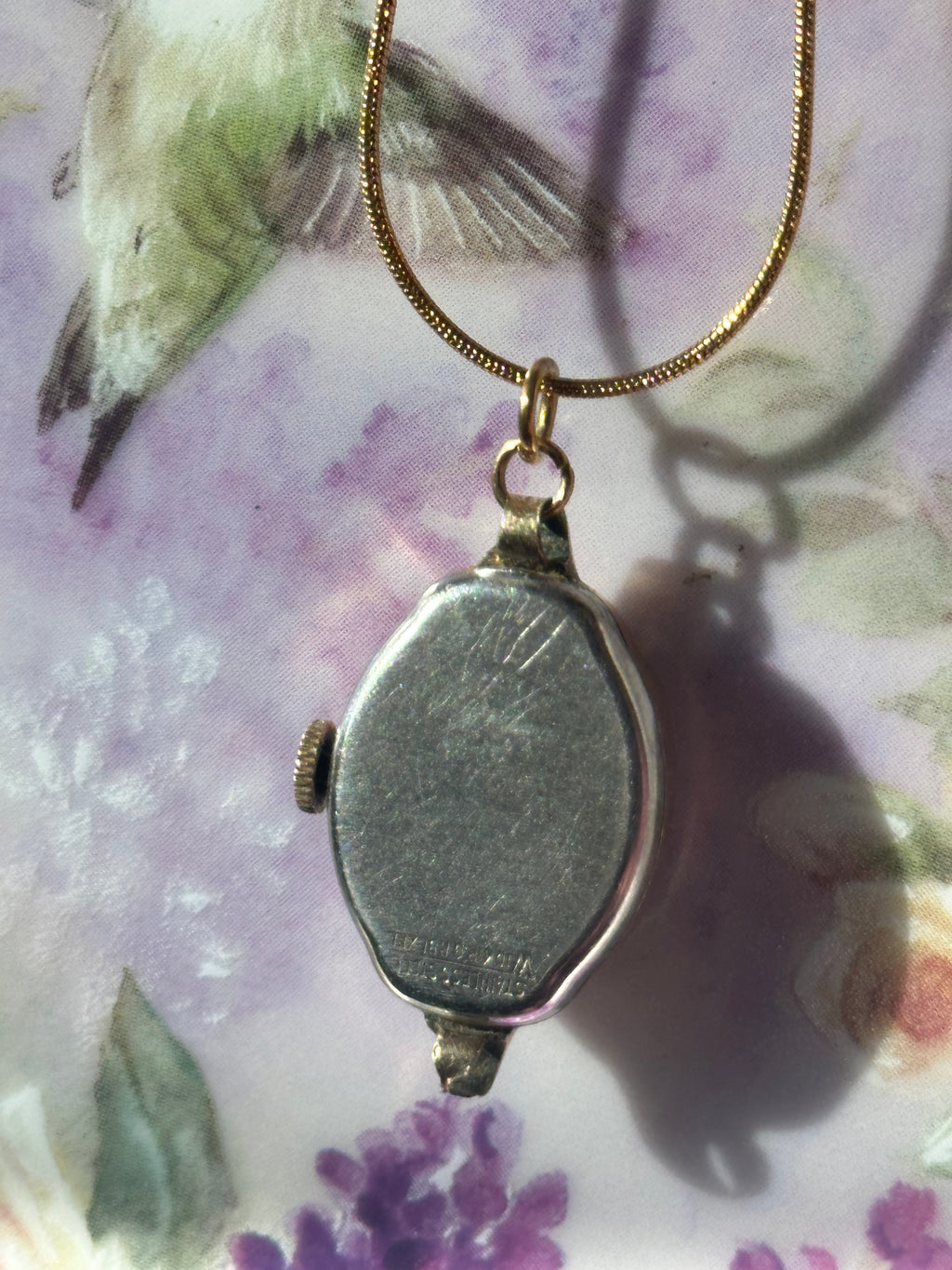Gold Elgin Watch Necklace