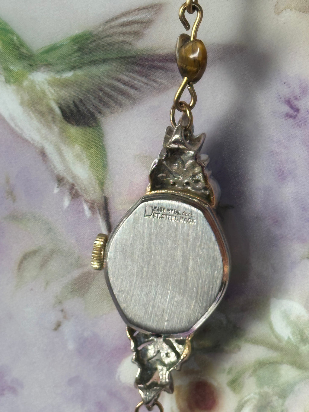 Gold Tiger's Eye Heart Beaded Watch