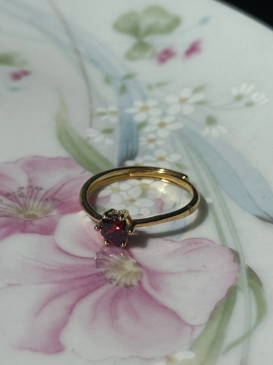 Red Zircon Ring