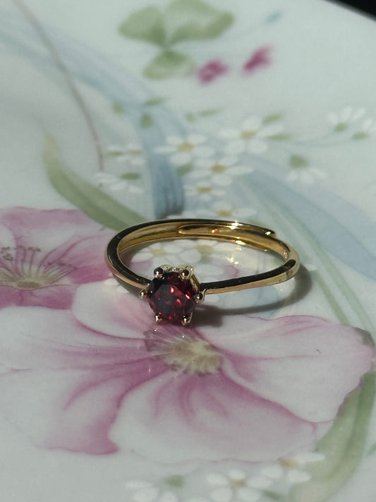 Red Zircon Ring