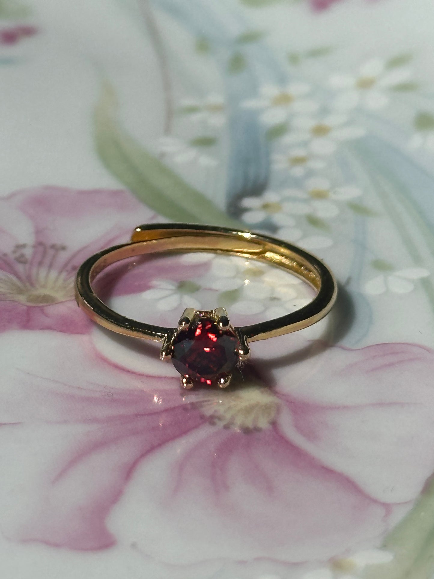 Red Zircon Ring