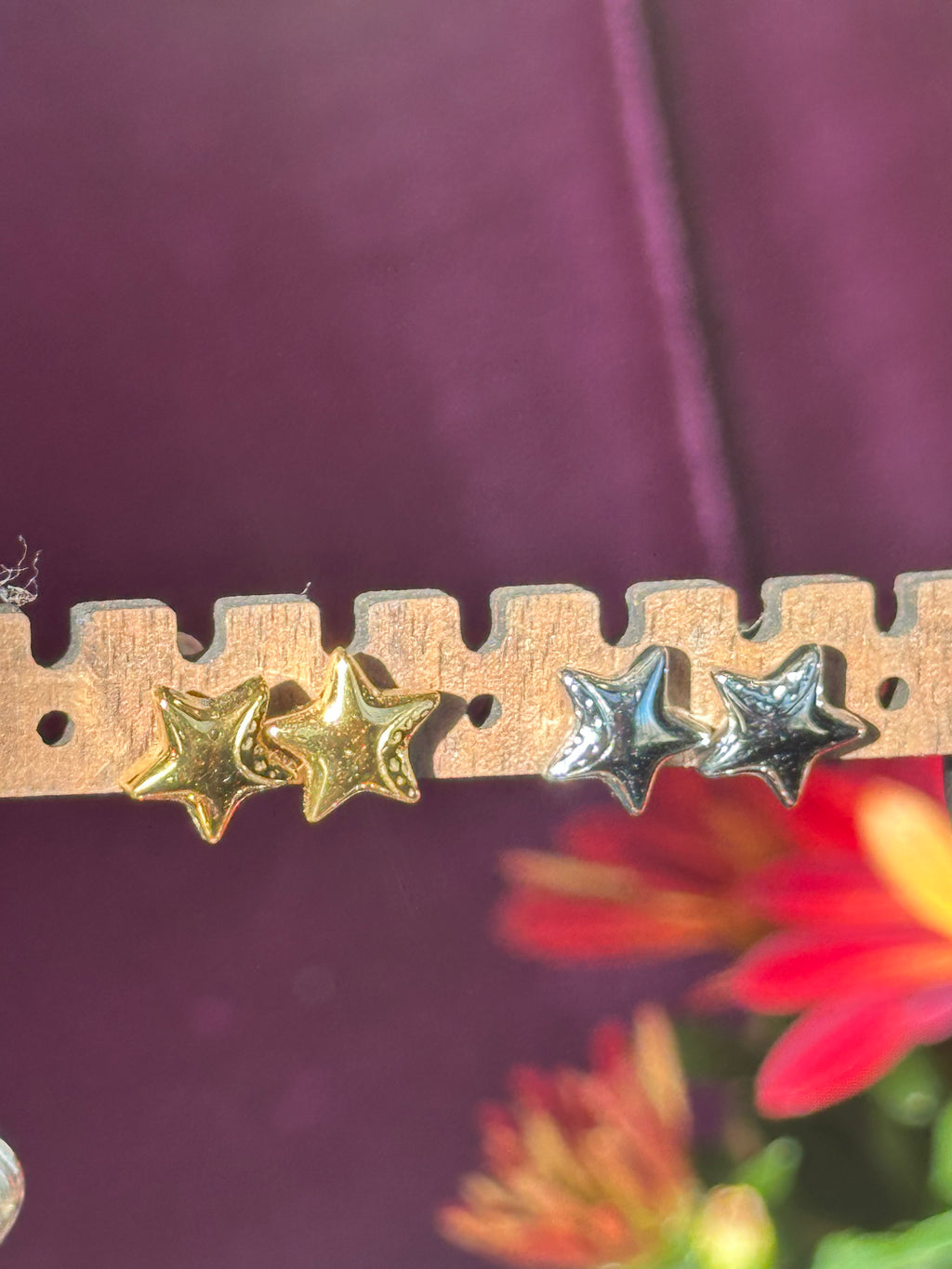 Moon and Star Stud Earrings