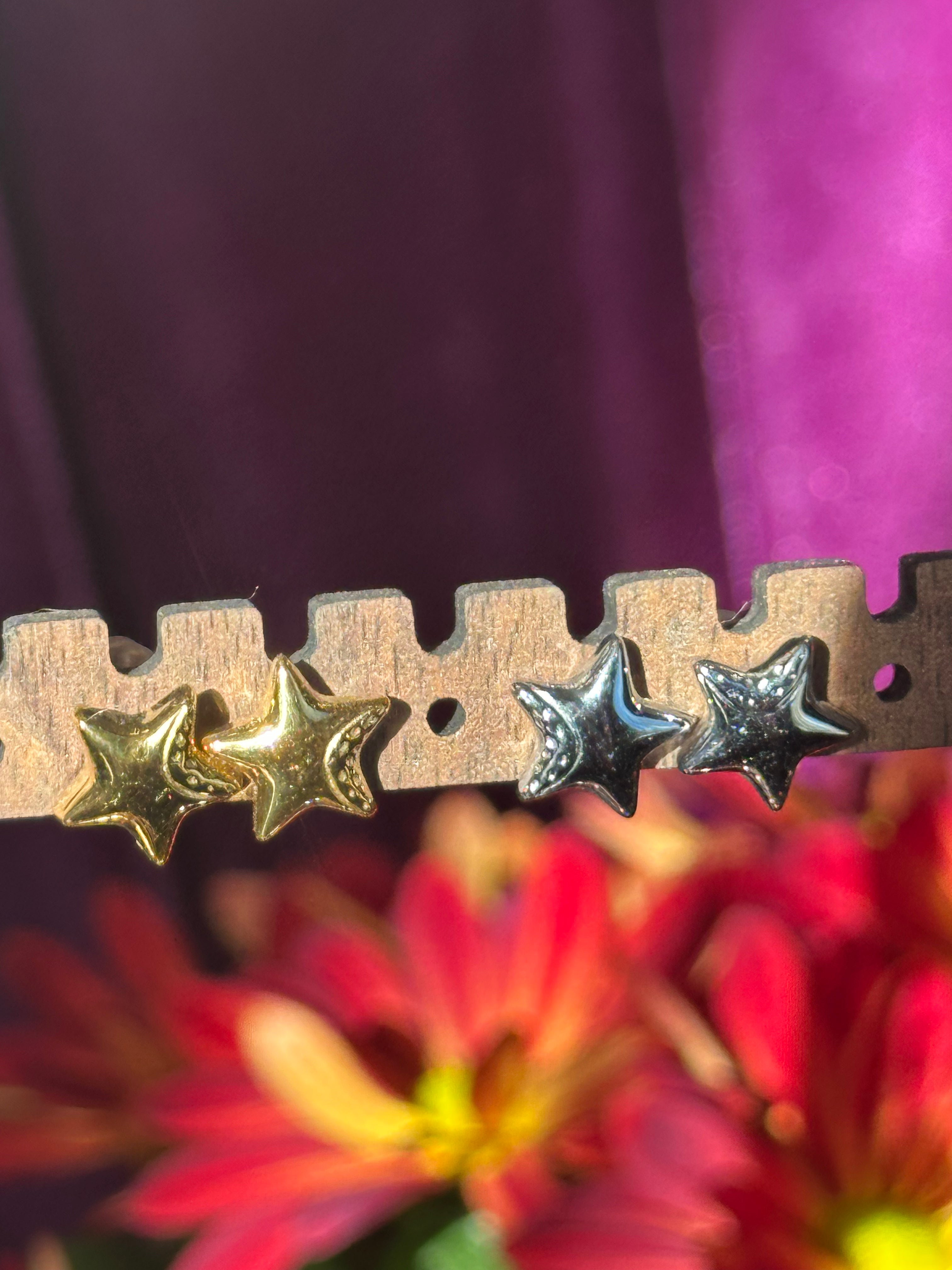 Moon and Star Stud Earrings