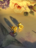 Mini Button Sterling Silver Earrings