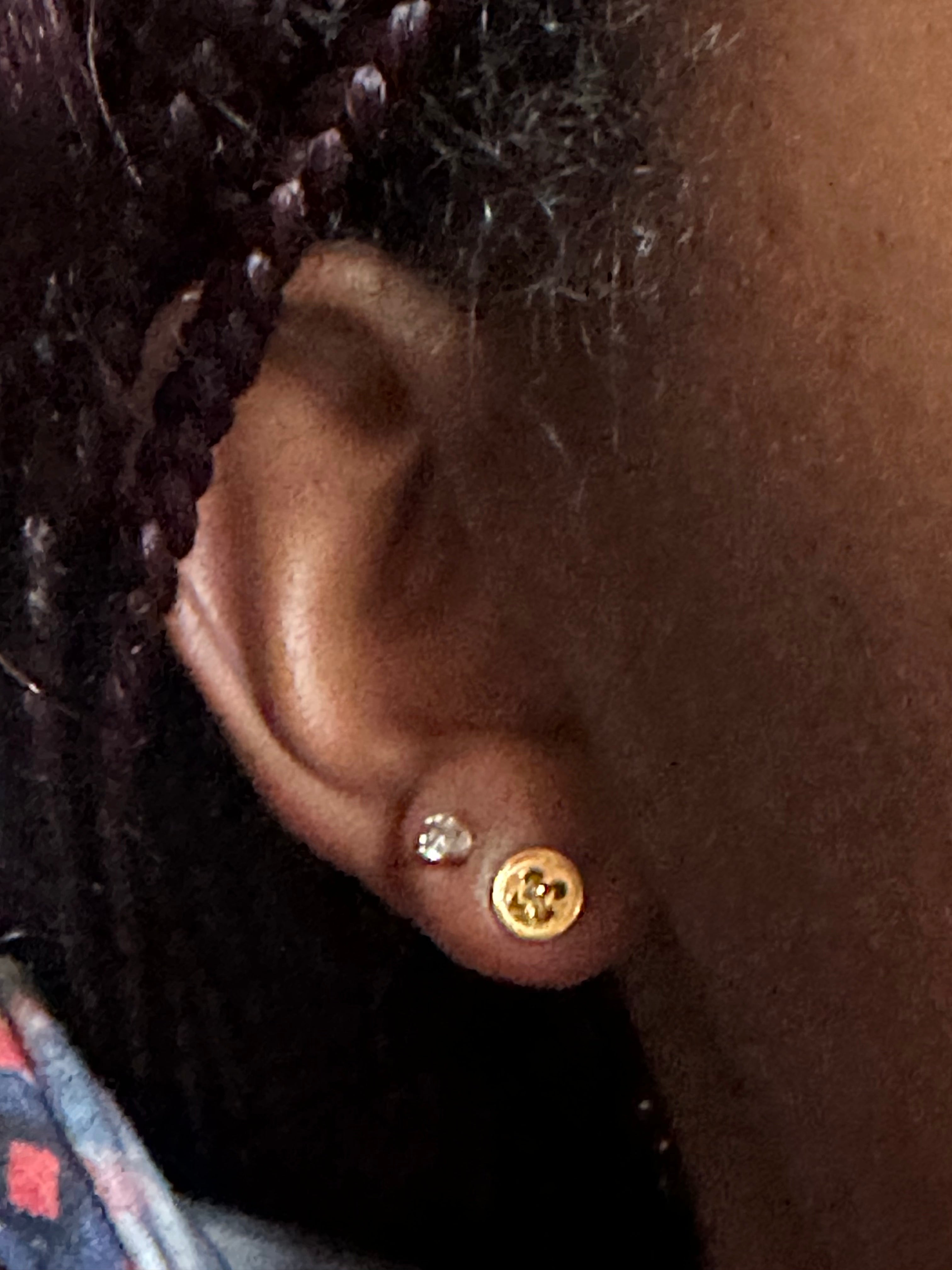 Mini Button Sterling Silver Earrings